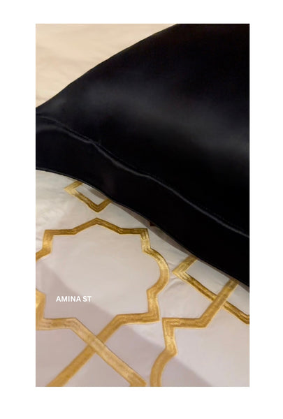 Black Satin Silk Pillowcase
