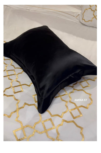 Black Satin Silk Pillowcase